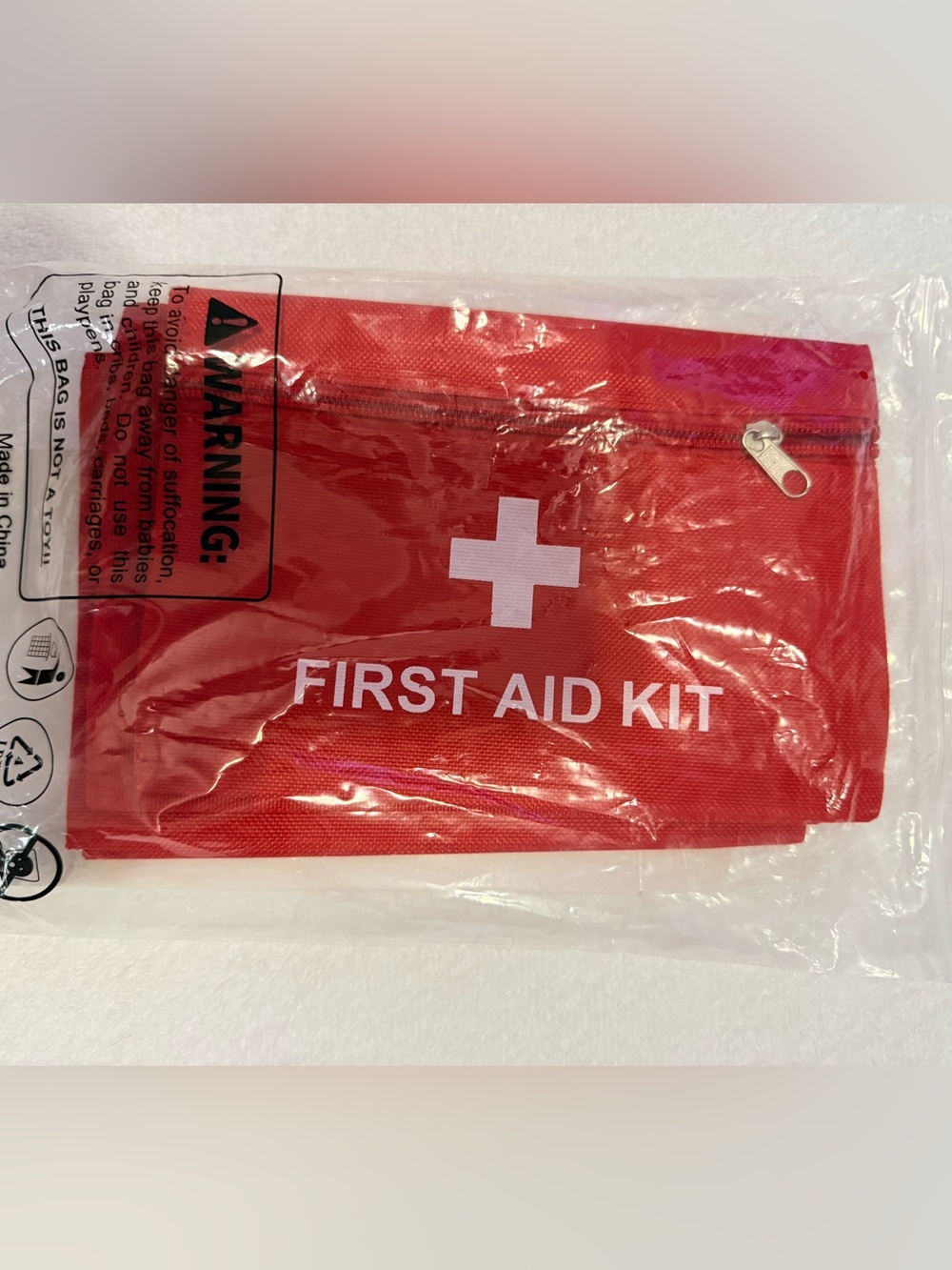 4 New empty Red First Aid Kit Pouches